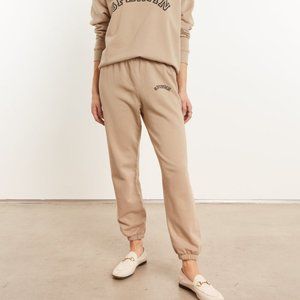SPRWMN Khaki Cotton College Logo Sweatpants 